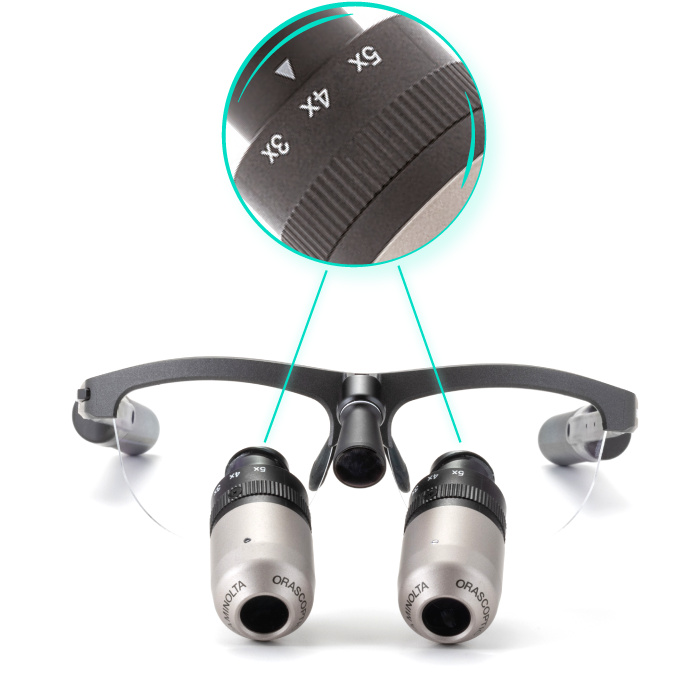 Kombinace nejvyšší řady lupových brýlí Orascoptic a unikátních rámů se zabudovanou bezdrátovou svítilnou